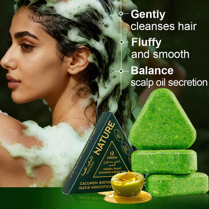 LKIAE Anti-Hair Loss Soap, Natural Arborvitae Leaves & Usman Grass Herbal Scalp Cleansing Formula - Bond Well Supplies