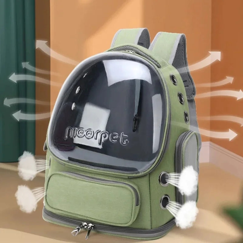 Pet Carrier Backpack for Cats and Small Dogs, Breathable Transparent Travel Bag