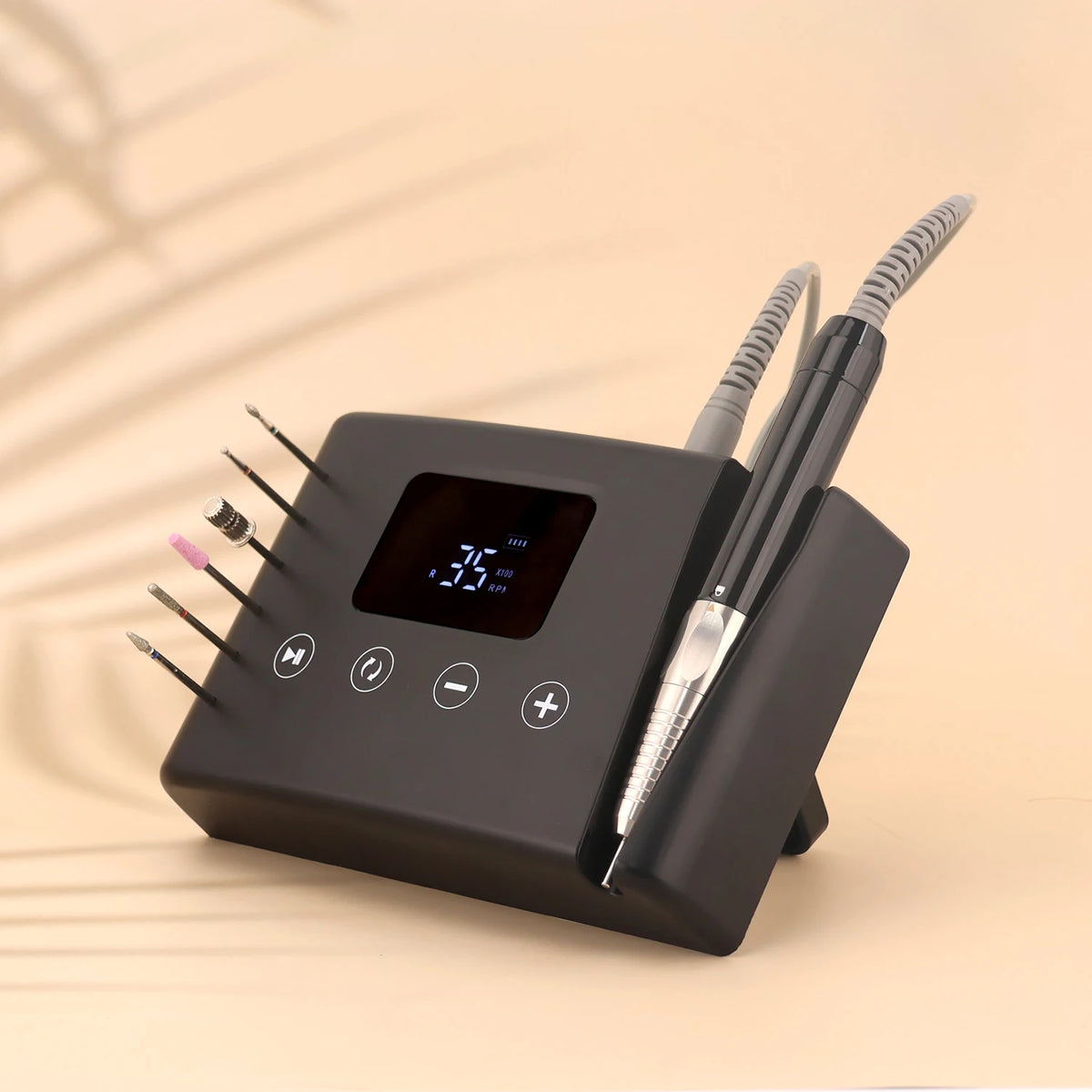 Brushless 35000RPM 2-in-1 Electric Nail Drill Machine, Portable 85W Desktop Manicure & Nail Polisher with Bit Set - Bond Well Supplies