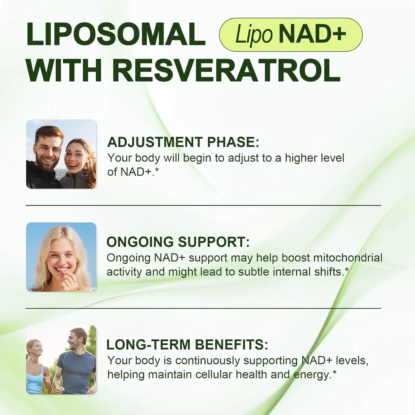 Liposomal NAD+ Advanced Supplement with Resveratrol, NAD Plus Capsules for Brain Function and Cellular Support