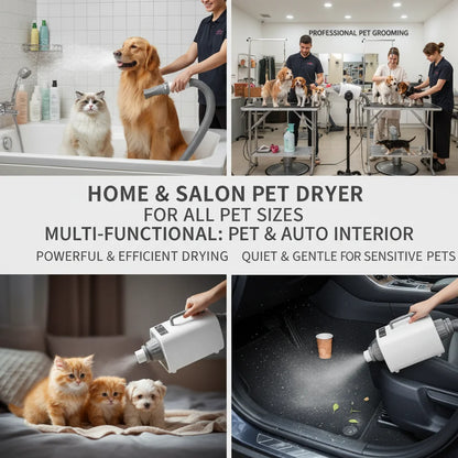 Professional Pet Grooming Dryer, 2100W Dog & Cat Hair Dryer with 9 Speeds, 9 Temperature Settings, 3 Nozzles & 6.56ft Hose