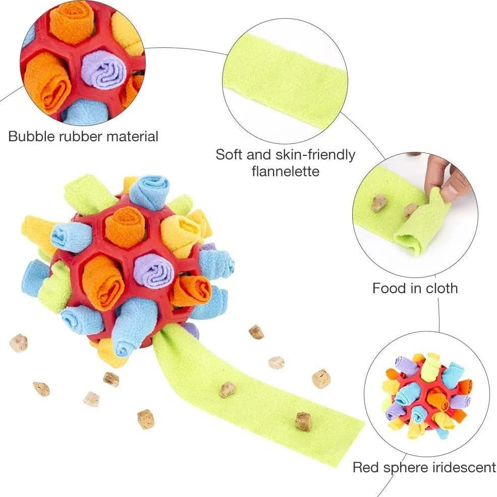 Dog Interactive Sniffing Ball, Slow Food Feeder Toy for Teeth Cleaning, Training & Enrichment - Bond Well Supplies