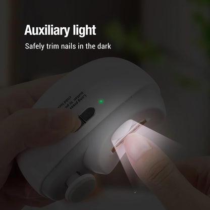2-in-1 Electric Nail Trimmer for Baby and Adult, Anti-Splash Finger and Toe Nail Clipper