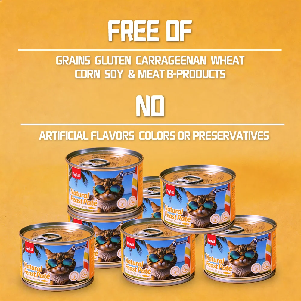 Petfull Wet Pet Food Variety Pack, Tuna, Beef, Salmon & Chicken Recipes, 170g Cans, Pack of 24