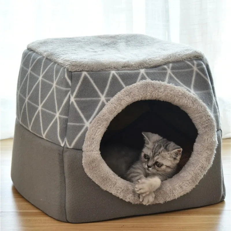 Enclosed Space Capsule Cat House, Warm Winter Pet Bed & Indoor Cat Furniture - Bond Well Supplies