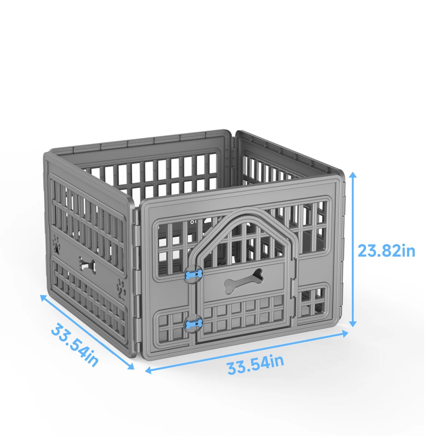 Foldable Plastic Dog Playpen, 4-Panel Pet Exercise Fence for Small & Medium Dogs, Indoor Outdoor