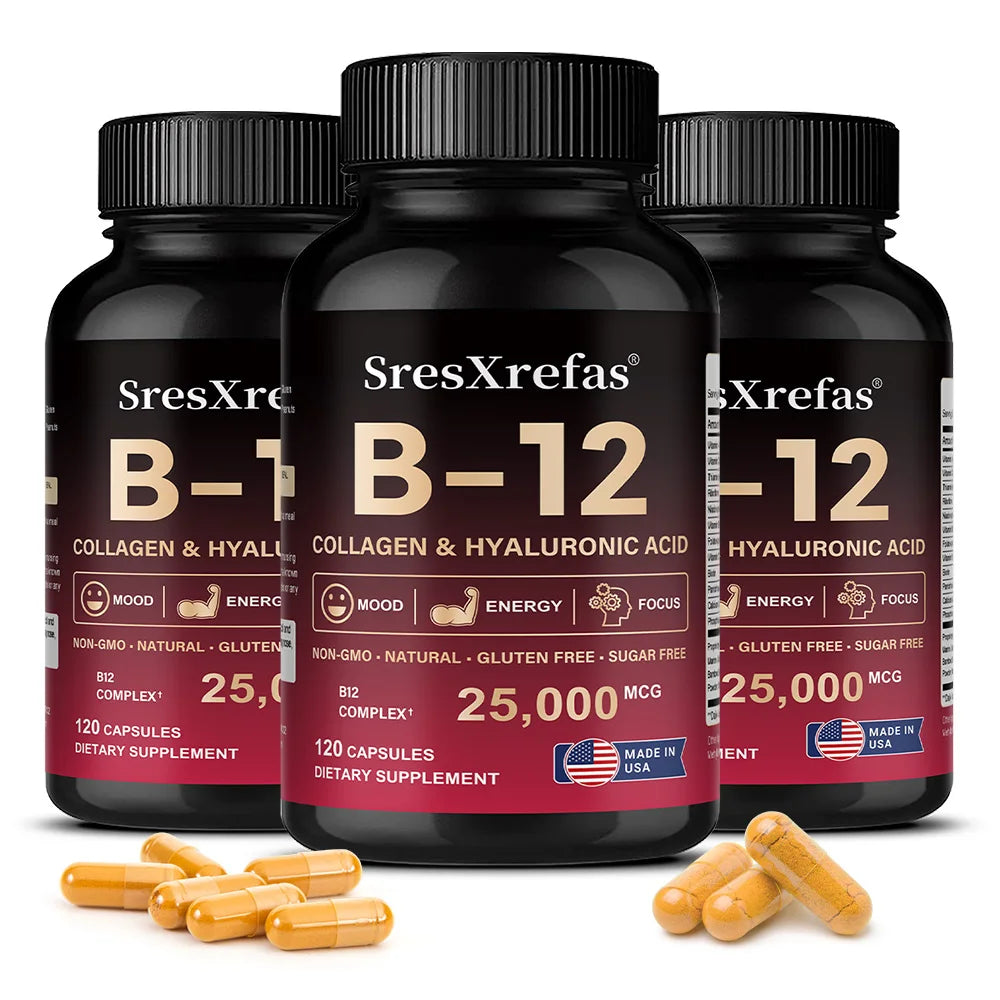 Vitamin B12 with Collagen & Hyaluronic Acid, Daily Energy, Nervous System & Overall Wellness Support SEO-Optimi - Bond Well Supplies