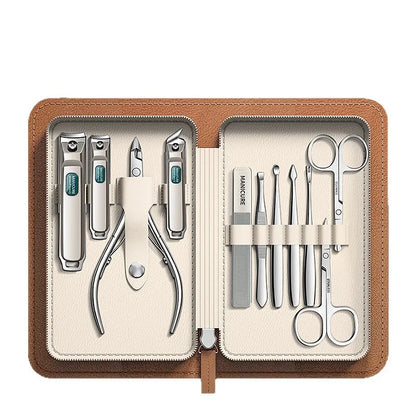 Anti-Splash Nail Clipper Set, 9/11-Piece German-Style Stainless Steel Manicure Kit - Bond Well Supplies