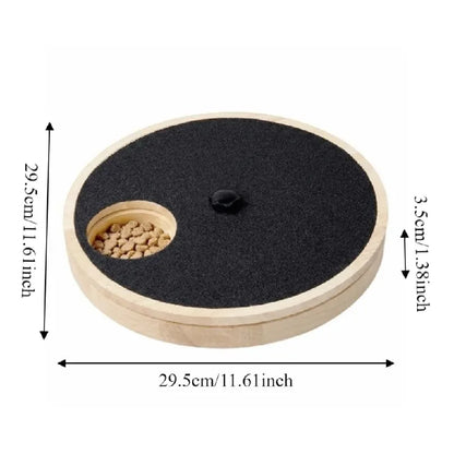Dog Nail File Toy, Rotating Scratch Board with Treat Box, Non-Slip Solid Wood Design - Bond Well Supplies