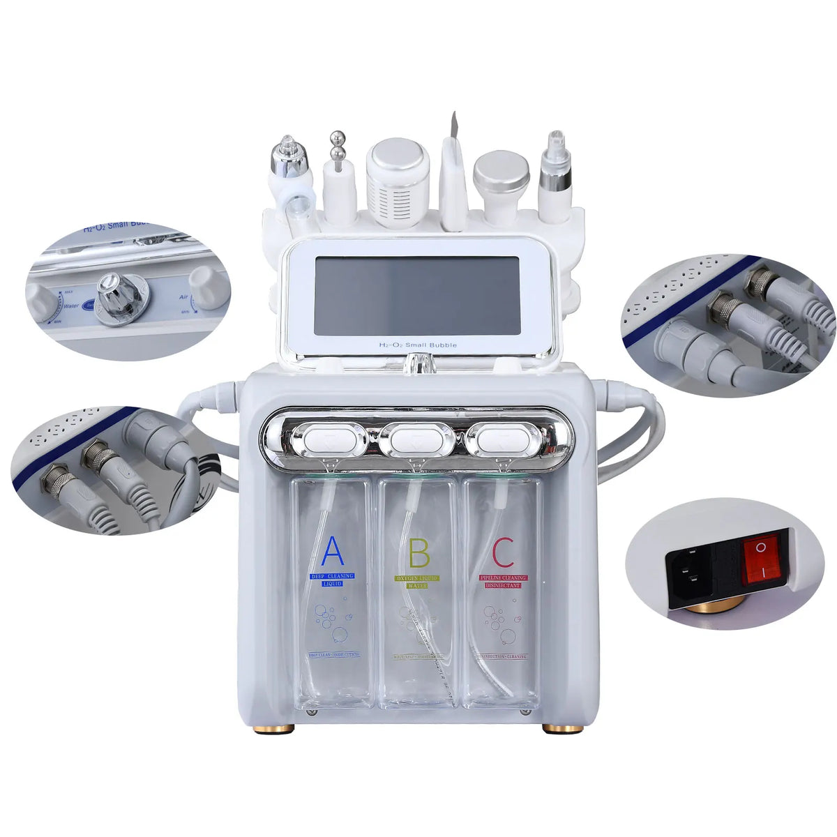Professional 6-in-1 Aqua Peeling Skin Care Machine, Bubble Oxygen Facial Cleansing Beauty Device - Bond Well Supplies