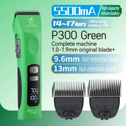 Fenice Professional Cordless Pet Hair Clipper, Rechargeable Low-Noise Grooming Trimmer & Shaver Kit