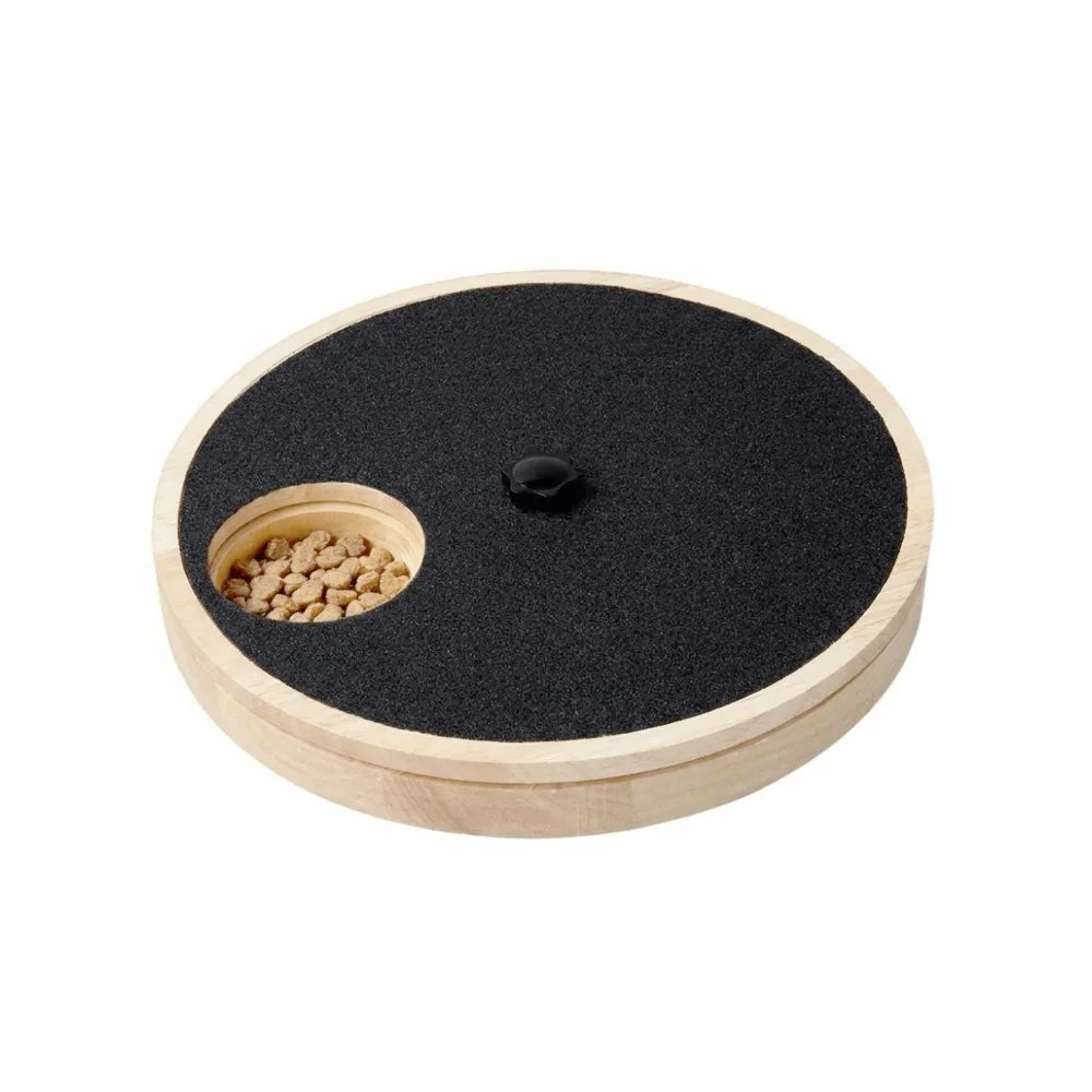 Dog Nail File Toy, Rotating Scratch Board with Treat Box, Non-Slip Solid Wood Design - Bond Well Supplies
