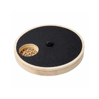 Dog Nail File Toy, Rotating Scratch Board with Treat Box, Non-Slip Solid Wood Design - Bond Well Supplies