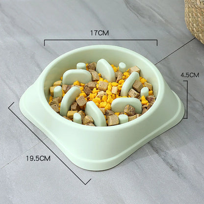 Plastic Non-Slip Pet Puppy Slow Feeder  Bowl for Healthy Eating Puppy or Cat Slow Feeder Bowl Anti-Choking