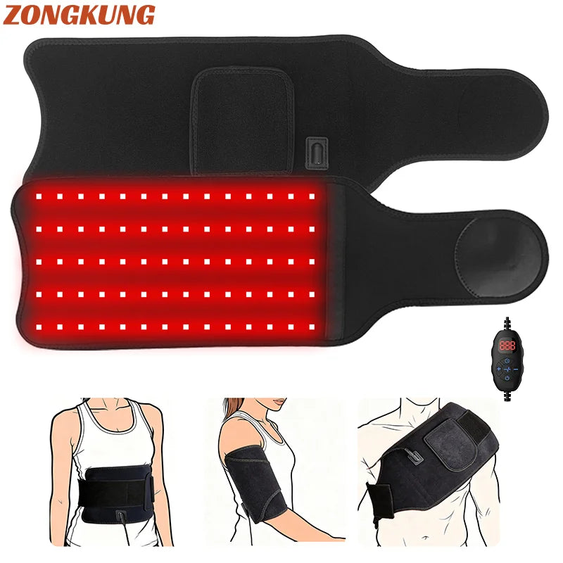 Red Light Therapy Pad, 70 LEDs, 660nm & 850nm Near-Infrared Heating Pad for Arm, Leg, Shoulder & Back - Bond Well Supplies