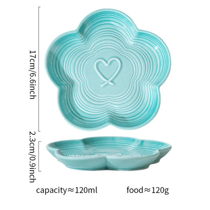 Ceramic Cat Bowl with Wooden Stand, Elevated Shallow Food Dish with Bow Knot Design for Cats and Small Pets