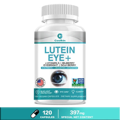 Lutein Eye Support Supplement with Vitamin A, Bilberry, Eyebright & Goji Wolfberry - Bond Well Supplies