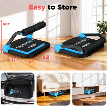 Adjustable Abdominal Core Trainer, Foldable Sit-Up Machine with Automatic Rebound for Home Workouts