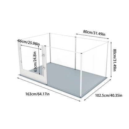 Large Acrylic Dog Playpen with Waterproof Whelping Pad, Clear Indoor Puppy Enclosure & Pet Fence