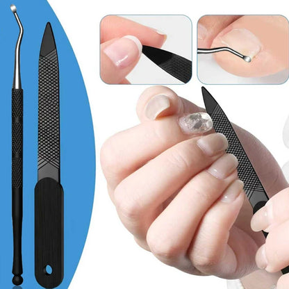 Stainless Steel Pedicure Tool Kit, 9-Piece Professional Foot Care Set with Foot Scraper, Nail File & Cuticle Nipper - Bond Well Supplies