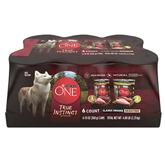 Natural Grain-Free Wet Dog Food Variety Pack, Classic Ground Recipes, 13 oz Cans, Pack of 6
