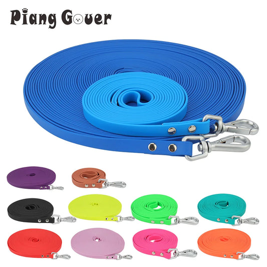 Long Pet Traction Leash, PVC Lead Rope for Dogs & Cats, Outdoor Walking in Blue, Rose Red & Yellow - Bond Well Supplies
