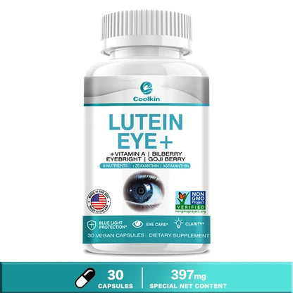 Lutein Eye Support Supplement with Vitamin A, Bilberry, Eyebright & Goji Wolfberry - Bond Well Supplies