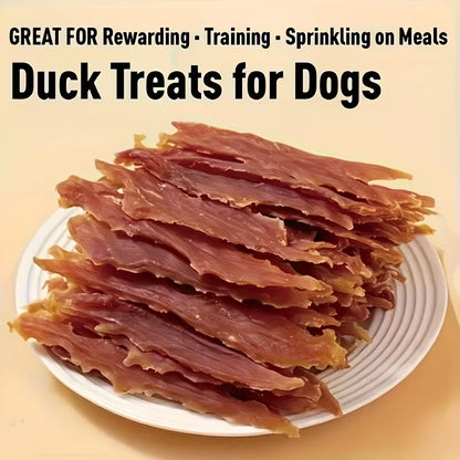 Natural Dried Duck Meat Dog Treats, High-Protein Training Rewards for Small, Medium and Large Dogs