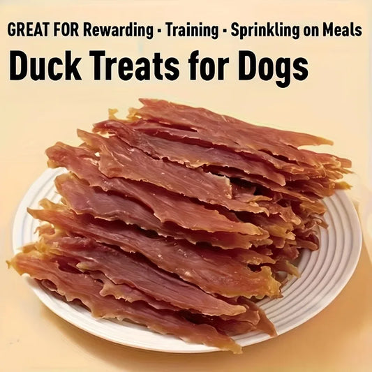 Natural Dried Duck Meat Dog Treats, High-Protein Training Rewards for Small, Medium and Large Dogs