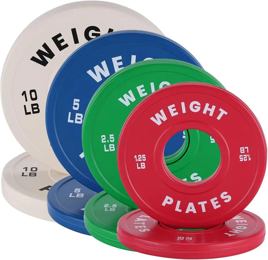 Fractional Barbell Weight Plates, 1.25LB 2.5LB 5LB 10LB Rubber-Coated Strength Training Set