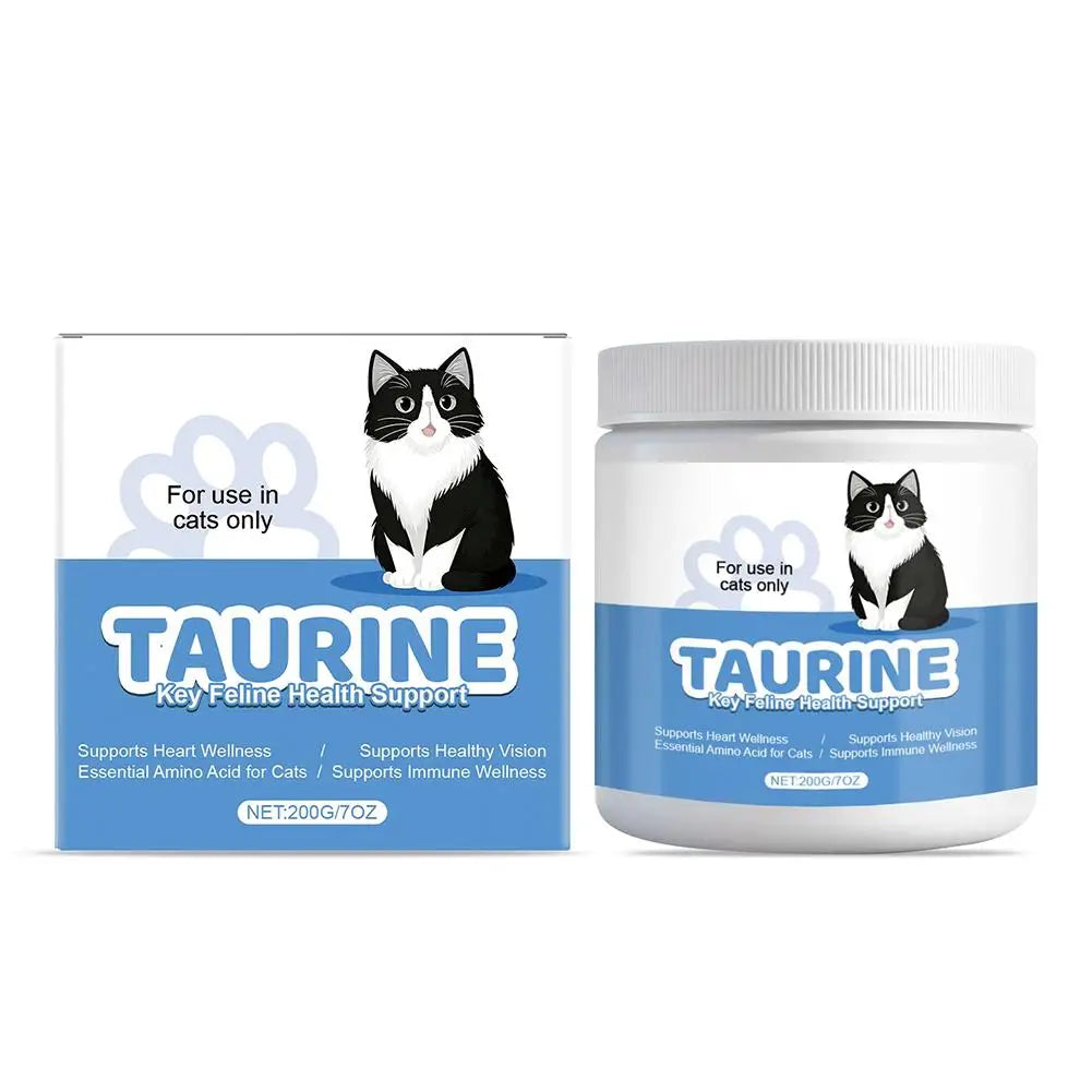 Cat Wellness Powder Supplement, 200g 99.9% Pure Taurine with Vitamin E & Zinc for Sensitive Pets SEO-Optim - Bond Well Supplies