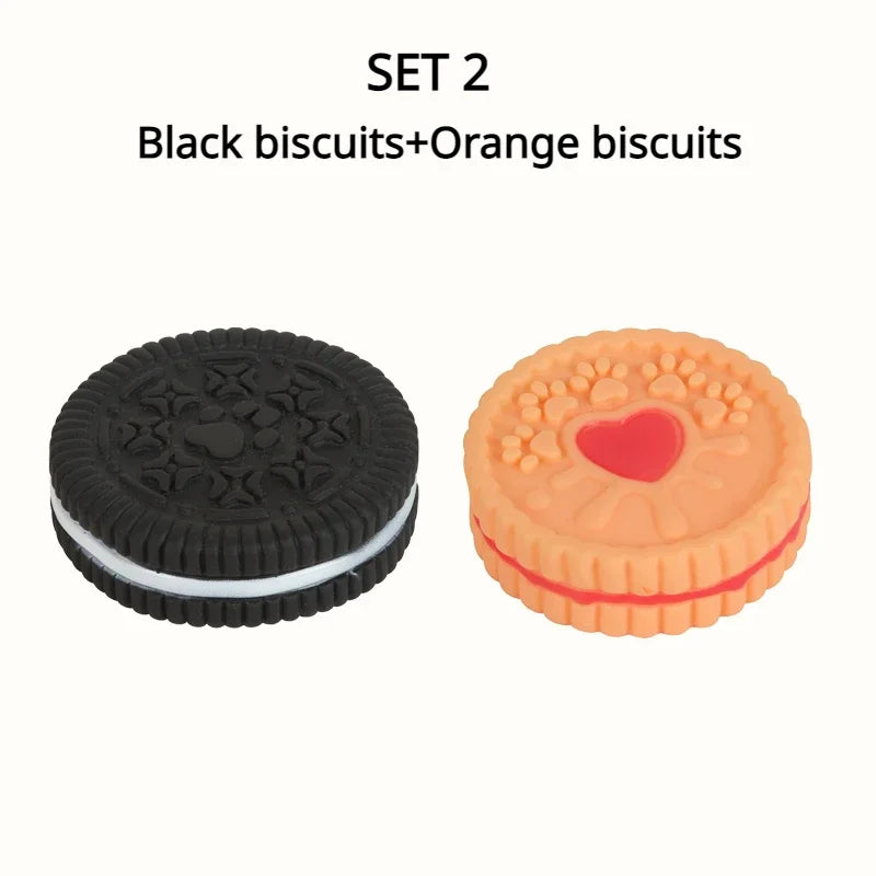 Interactive Latex Dog Chew Toy, Biscuit Cake Shape for Teeth Cleaning & Training - Bond Well Supplies