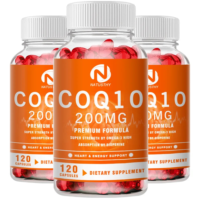 High Potency COQ10 200mg Supplement for Energy Production and Antioxidant Protection