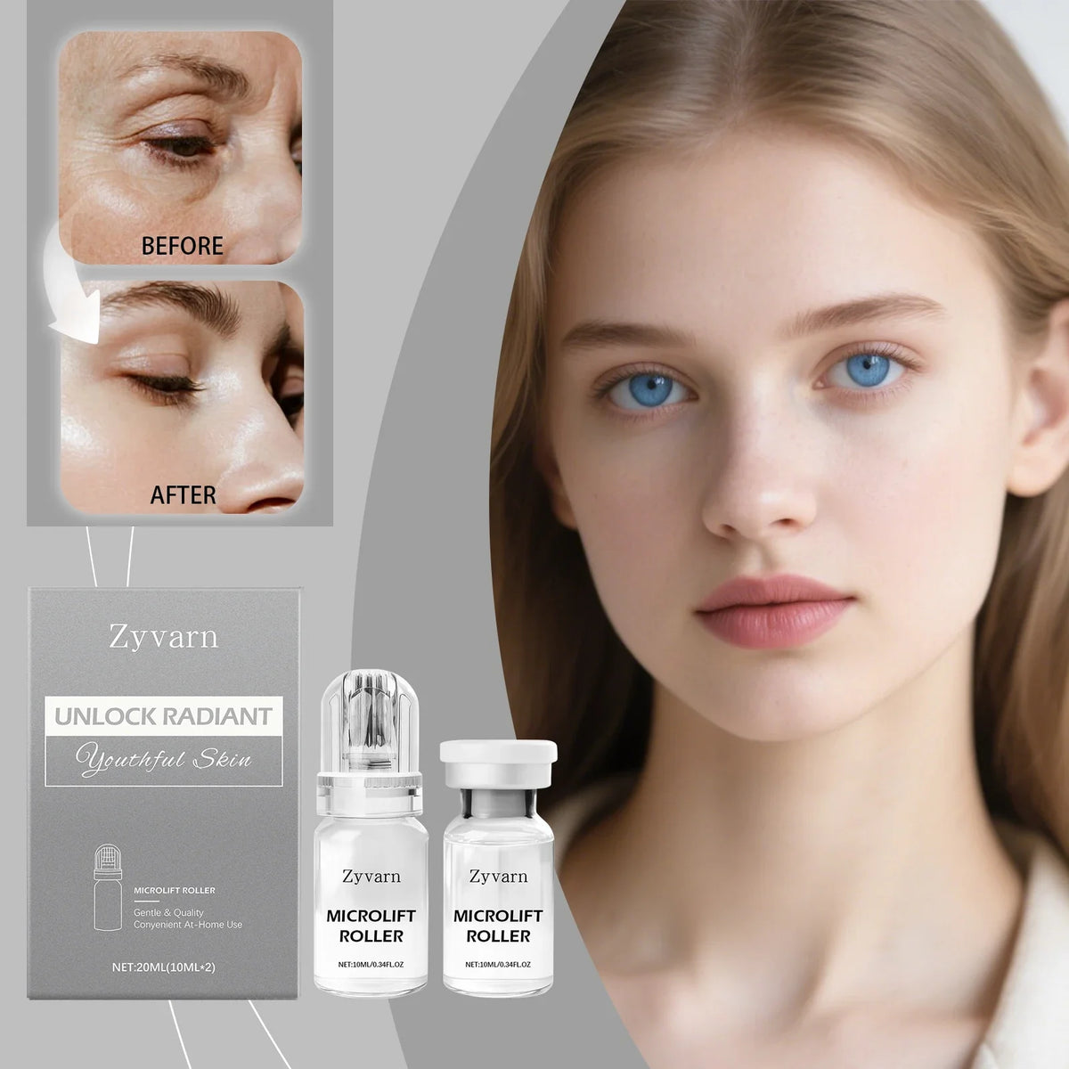 Radiant Flawless Skin Micro-Infusion Kit, 0.25mm Needle Facial Serum Applicator for Home Use - Bond Well Supplies