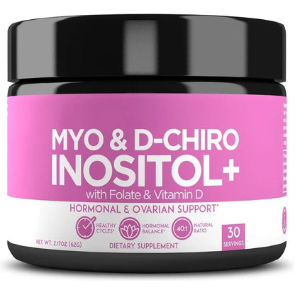 Women's Inositol Capsules, Myo & D-Chiro Inositol 40:1 Ratio with Folate & Vitamin D3, 30 Coun - Bond Well Supplies