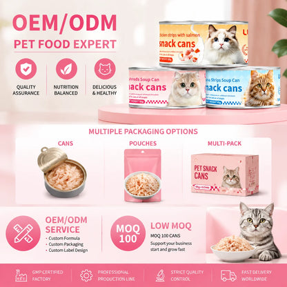 Wet Cat Food 85g Cans, Hydrating Cat Soup Snacks for Kittens, Adult Cats & Daily Feeding - Bond Well Supplies