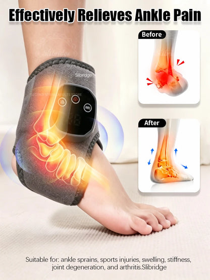 Electric Heated Foot Massager, Ankle Wrap with Multiple Vibration Modes for Home Use