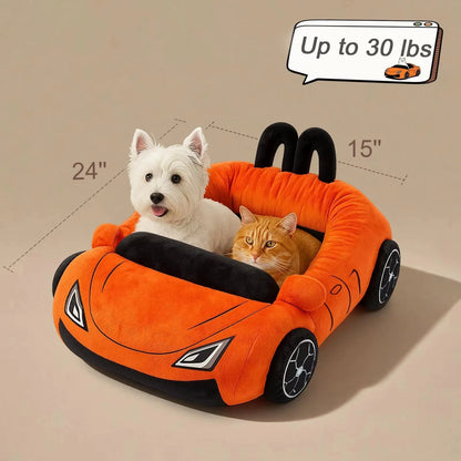 Cute Cat Bed for Kittens, Soft Cozy Small Dog Bed with Pillow, Washable Pet Mat for Puppies & Kitties