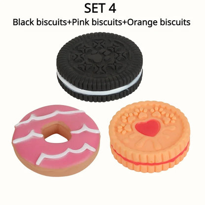 Interactive Latex Dog Chew Toy, Biscuit Cake Shape for Teeth Cleaning & Training - Bond Well Supplies