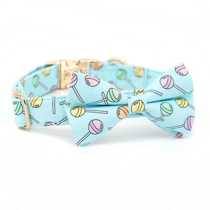 Personalized Dog Bowtie Collar, Lollipop-Inspired Design for Holiday Parties, Birthdays & Pet Gifts - Bond Well Supplies