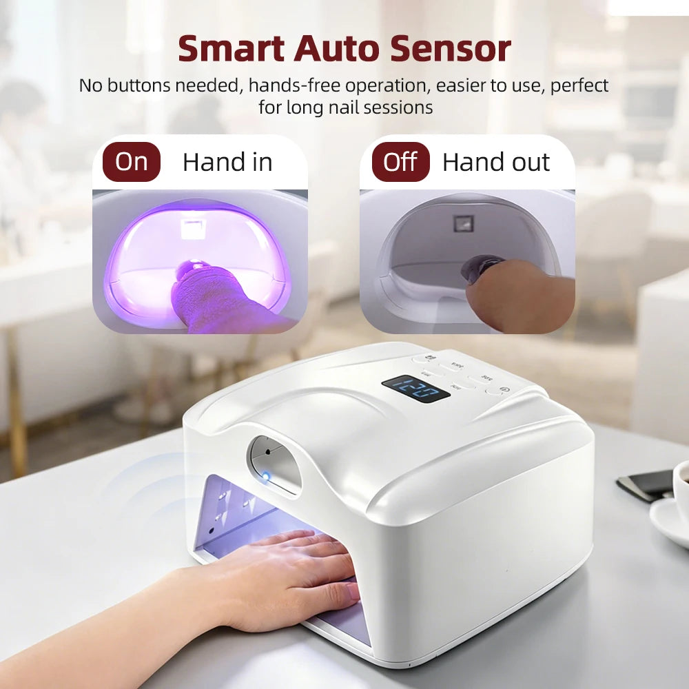 Dual-Purpose Gel Nail Curing Lamp, Fast-Drying LED Light for Hands and Feet