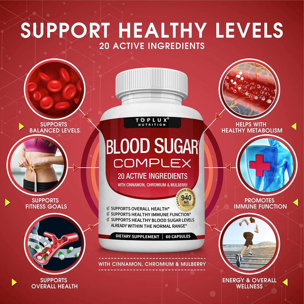 Premium Herbal Wellness Complex with 20 Herbs, Vitamins and Cinnamon, Non-GMO Vegan Formula