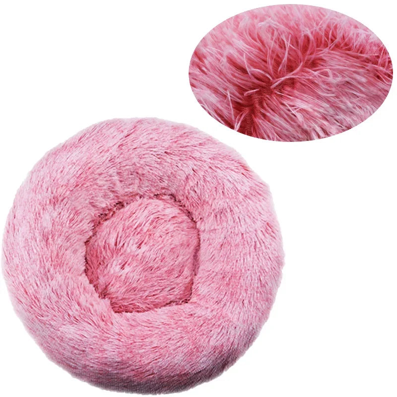 Super Soft Round Dog Bed, Warm Plush Pet House for Medium & Large Dogs, 6 Sizes