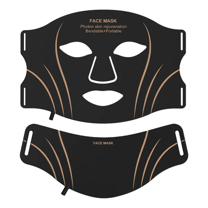 Portable Wireless LED Face & Neck Mask, 7-Color Photon Light Therapy for Facial Skin Care - Bond Well Supplies