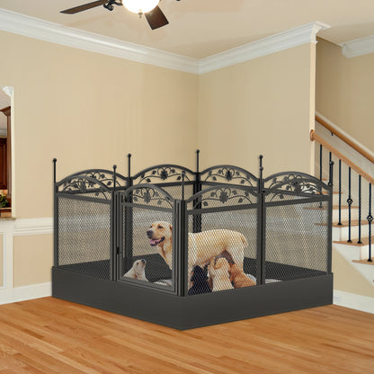 Heavy-Duty Metal Puppy Playpen, 8-Panel Indoor & Outdoor Dog Exercise Pen with Waterproof Whelping Pad