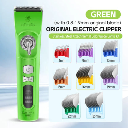 Fenice H100 Cordless Rechargeable Pet Hair Clipper, Low-Noise Dog & Cat Grooming Trimmer