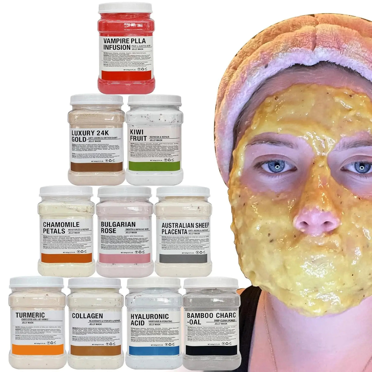 Professional Jelly Mask Powder, 650g 10PCS Facial Mask Set for Beauty Salon & Spa Skin Care - Bond Well Supplies