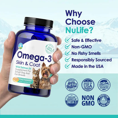 Omega-3 Fish Oil for Dogs, Icelandic Wild-Caught Formula for Healthy Skin, Coat & Shedding Support - Bond Well Supplies