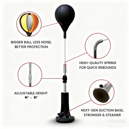 Premium Cobra Reflex Punching Bag, Boxing Agility Training Equipment for Home Fitness