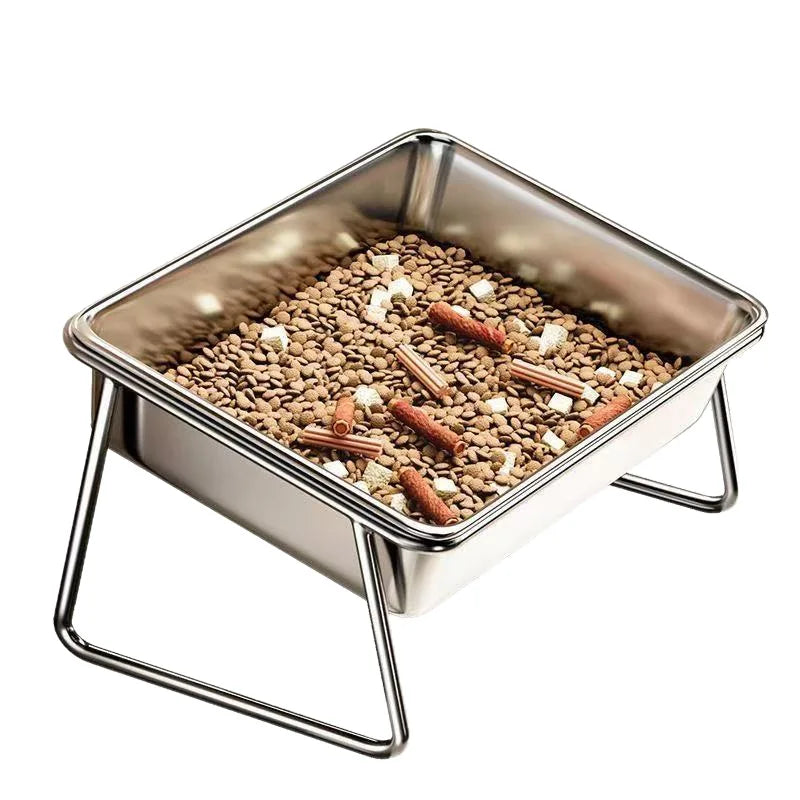 Raised Stainless Steel Pet Feeding Bowl, Elevated Dog Water & Food Dish with Neck-Friendly Design - Bond Well Supplies